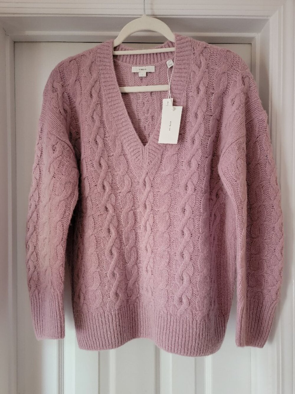 Vince Lattice Cable Knit Wool & Alpaca Blend Sweater, Size S, NWT - Picture 2 of 14